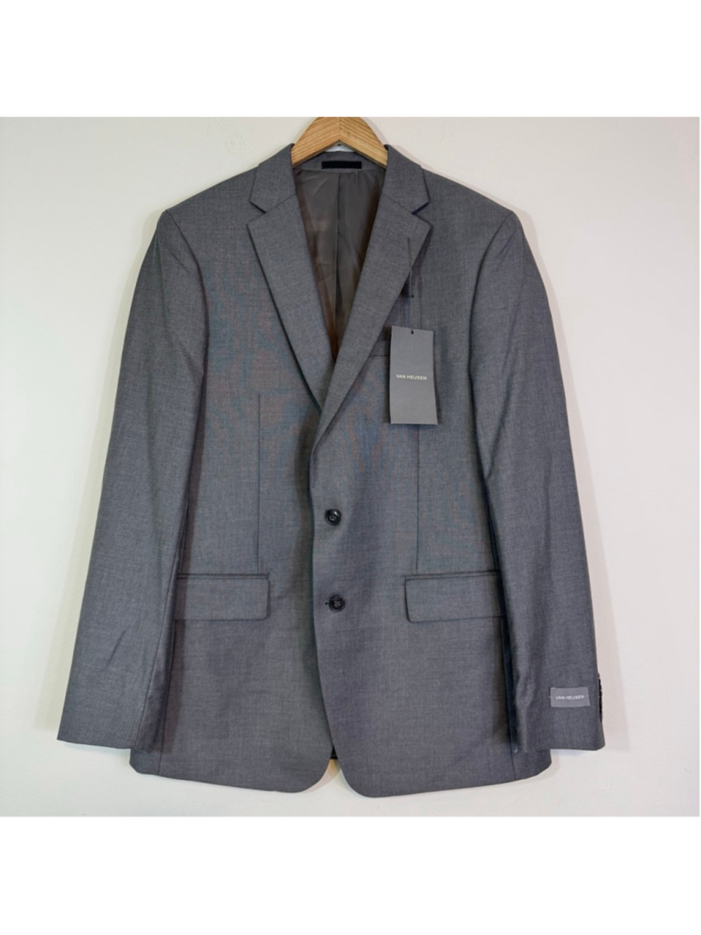 VAN HEUSEN Flex Men’s Slim Fit Stretch Suit Jacket Blazer Medium Gray Size 44L